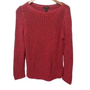Lauren Ralph Lauren Jeans Co. Sweater Womens Pink Spring Beachy Waffle Knit M